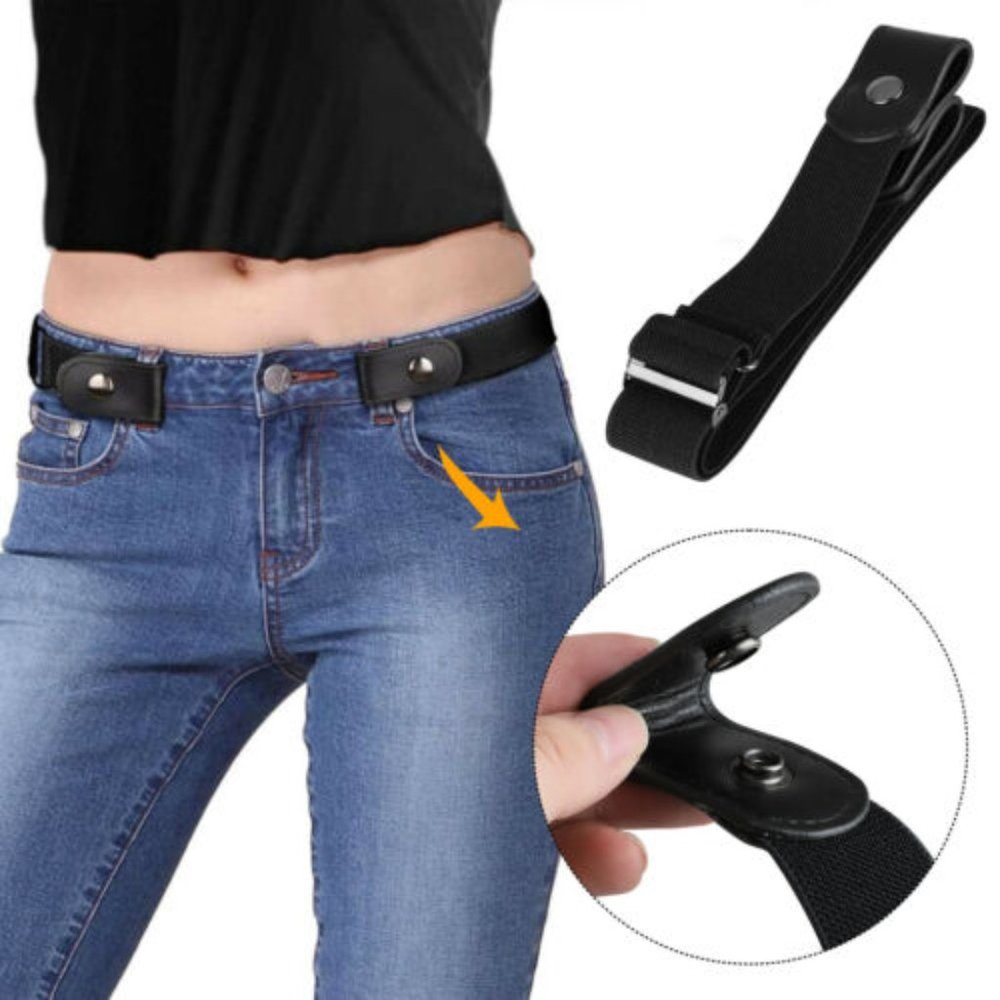 Women Buckle Free Elastic Belt Waist Belt